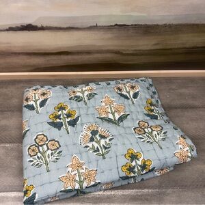 West Elm Blossom Pillow Sham Standard (1) Blue Multicolor Cut Tags Read NWOT